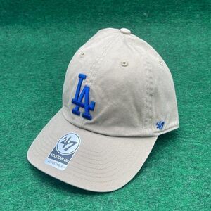 '47 Los Angeles Dodgers Clean Up Natural Adjustable Strap Hat Dad Cap